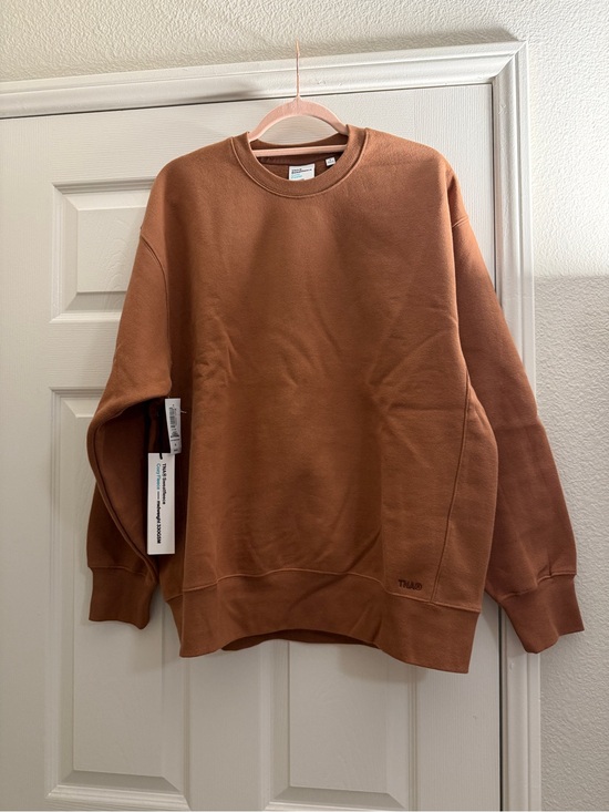 Aritzia Tops - Aritzia TNA Sweatfleece Cozy Fleece Boyfriend Fit Crewneck Sweatshirt in Teddy B